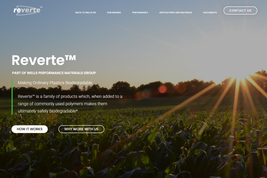 The homepage for the newly designed Reverte website as at March 2025